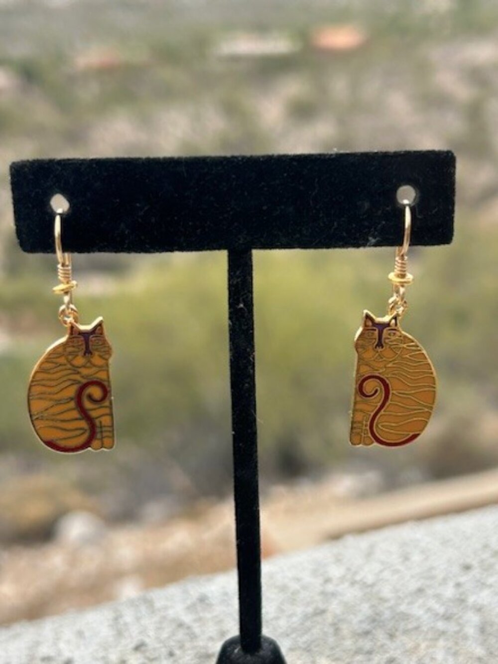 LAUREL BURCH “CHARLES” Yellow Enamel Cloisonné EARRINGS